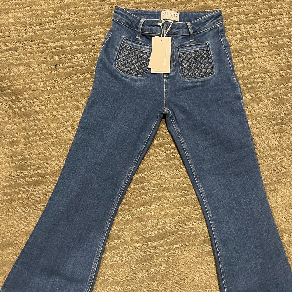 Derek Lam NW with tags Woven Pocket High Rise Flare Jeans size 25